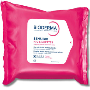 Bioderma - Sensibio H2O Wipes - Cleansing and Makeup Removing - Skin Soothing - for Sensitive Skin - 25 Wipes