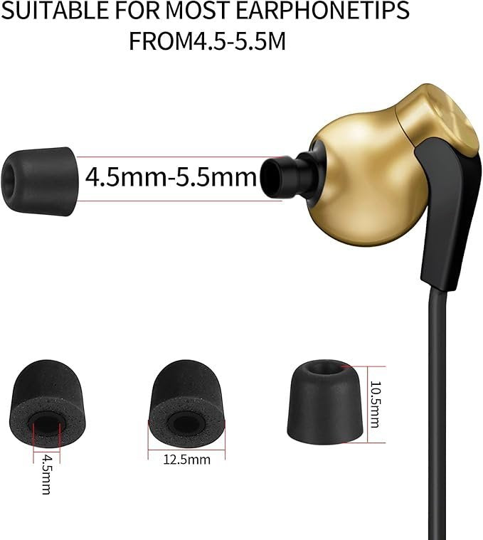 8 Pairs/16 Pcs Memory Foam Earbud Tips, Replacement Earbuds, Earphone Tips, Earbuds Noise Isolation Cover - image 2