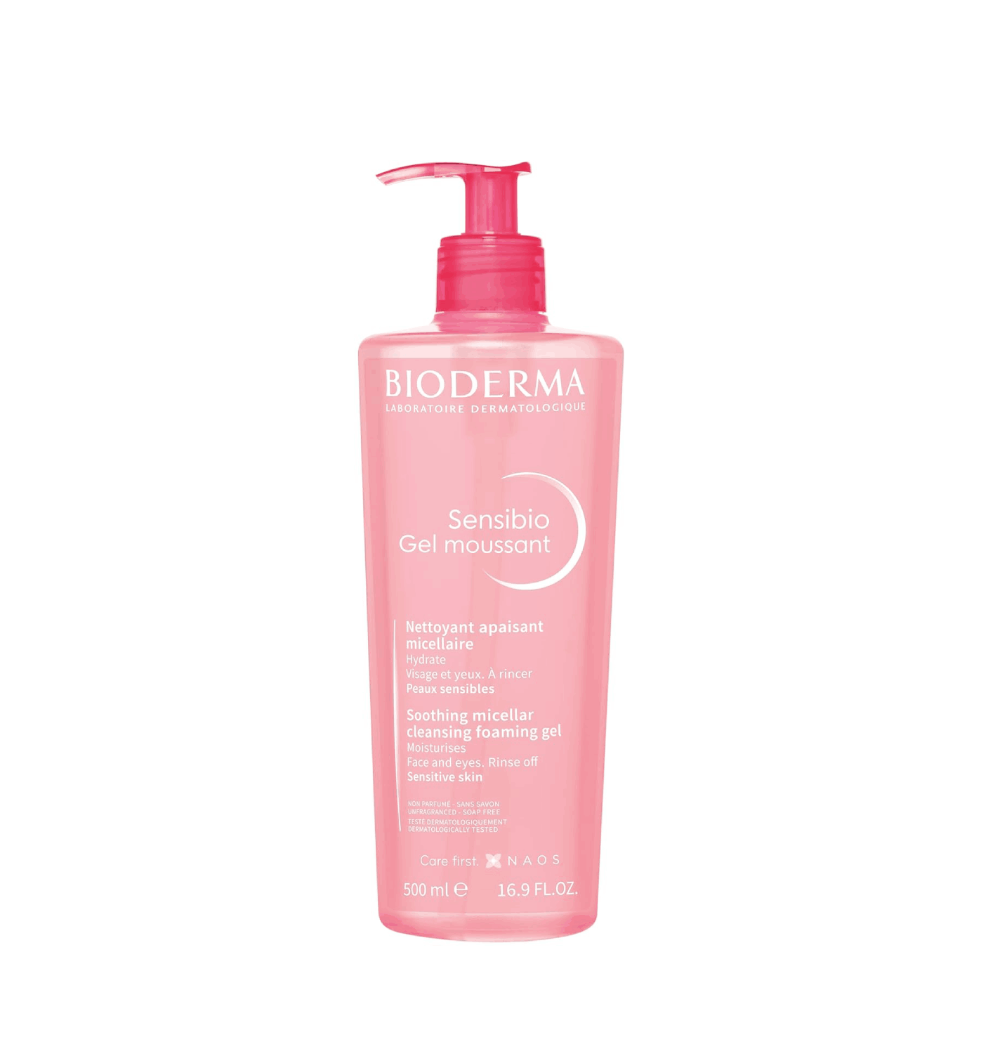 Bioderma Sensibio Foaming Gel Gentle Face Cleanser, Cleansing and Makeup Removing Refreshing Feeling for Sensitive Skin, Unscented, 16.9 Fl Oz
